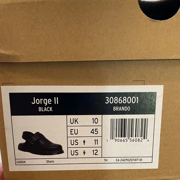 Dr. Martens Jorge II Black Leather Mules Size 11 NWT - Picture 9 of 11